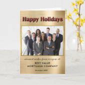 ハッピーホリデーモダンフォトビジネス カード (黄色い花)