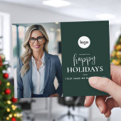 ハッピーホリデーモダンフォトビジネス シーズンカード