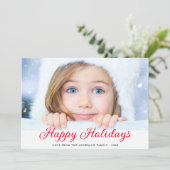 ハッピーホリデーモダンフォトレッドホリデーカード シーズンカード (スタンド正面)