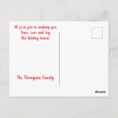 ハッピーホリデーモダンペット写真 ポストカード (裏面)