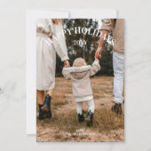 ハッピーホリデーモダンミニマリスト写真クリスマス シーズンカード (正面)