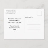 ハッピーホリデーモダンミニマルシンプルリスト シーズンポストカード (裏面)