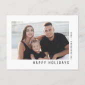 ハッピーホリデーモダンミニマルシンプルリスト シーズンポストカード (正面)