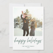 ハッピーホリデーモダンミニマル写真 シーズンカード (正面)