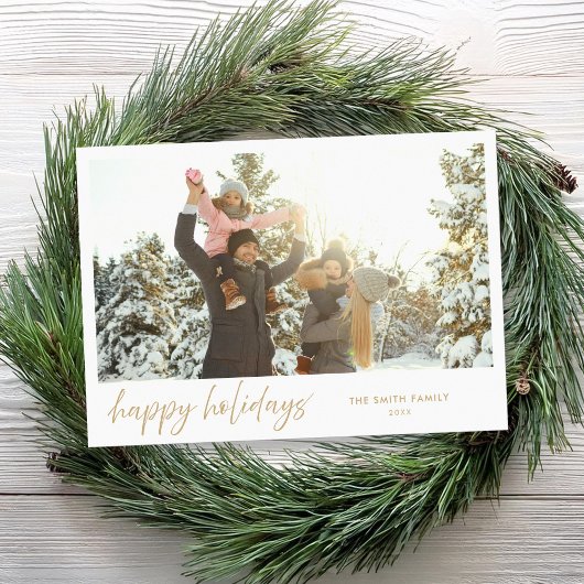 ハッピーホリデーモダンミニマル写真 シーズンカード