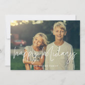 ハッピーホリデーモダンミニマル写真 シーズンカード (正面)