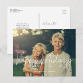 ハッピーホリデーモダンミニマル写真 ポストカード (正面/裏面)