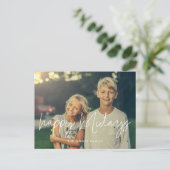 ハッピーホリデーモダンミニマル写真 ポストカード (スタンド正面)