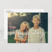 ハッピーホリデーモダンミニマル写真 ポストカード (正面/裏面)