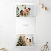 ハッピーホリデーモダンミニマル写真 三つ折りクリスマスカード (内部)