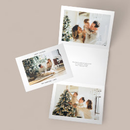 ハッピーホリデーモダンミニマル写真 三つ折りクリスマスカード