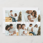ハッピーホリデーモダンミニマル数々のフォトグリッド シーズンカード (正面)