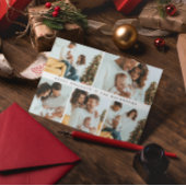 ハッピーホリデーモダンミニマル数々のフォトグリッド シーズンカード