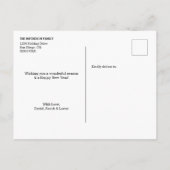 ハッピーホリデーモダンミニマル数々のフォトグリッド シーズンポストカード (裏面)