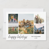 ハッピーホリデーモダンミニマル5フォトコラージュ シーズンカード (正面)