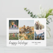 ハッピーホリデーモダンミニマル5フォトコラージュ シーズンカード (スタンド正面)