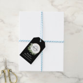 ハッピーホリデーモダンリースカスタムビジネスロゴ ギフトタグ (より糸付き)