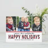 ハッピーホリデーモダンレッドバッファロープレイド写真 シーズンカード (スタンド正面)