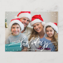 ハッピーホリデーモダン写真クリスマスグリーティング