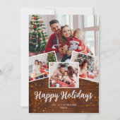 ハッピーホリデーモダン写真素朴クリスマスカード シーズンカード (正面)