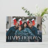 ハッピーホリデーモダン型クリスマスフォトカード シーズンカード (スタンド正面)