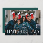 ハッピーホリデーモダン型クリスマスフォトカード シーズンカード (正面/裏面)