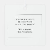 ハッピーホリデーモダン家族スタイリッシュの写真ギフト メタルオーナメント (裏面)