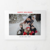 ハッピーホリデーモダン12写真 三つ折りクリスマスカード (カバー)