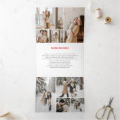 ハッピーホリデーモダン12写真 三つ折りクリスマスカード (内部)