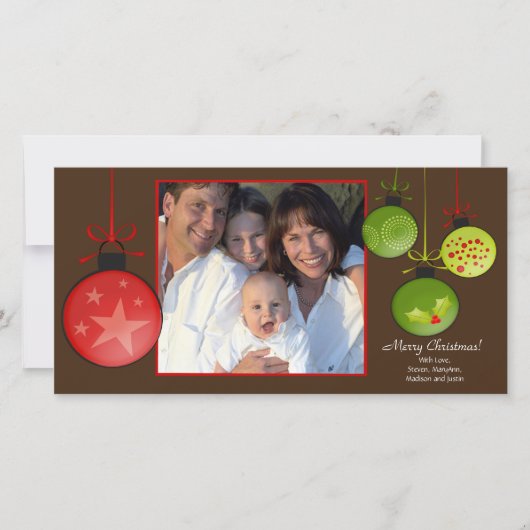 ハッピーホリデーユニーククリスマスオルメンズフォトカー シーズンカード (正面)