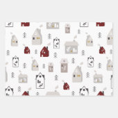 ハッピーホリデーラッピング紙フラットシートセット3 ラッピングペーパーシート (正面2)