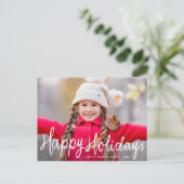 ハッピーホリデーレタリングクリスマスフォトカード ポストカード (スタンド正面)