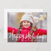 ハッピーホリデーレタリングクリスマスフォトカード ポストカード (正面/裏面)