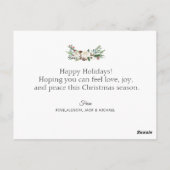 ハッピーホリデーレタリングクリスマスフォトカード ポストカード (裏面)