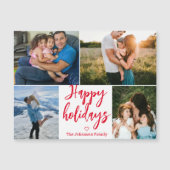 ハッピーホリデーレッド書道4枚マグネット (正面)