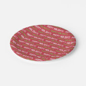 ハッピーホリデーレッド、グリーン、ホワイトの木 ペーパープレート (アングル)