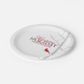 ハッピーホリデーレッド(鳥)ショウジョウコウカンチョウ パーソナライズされた ペーパープレート (アングル)