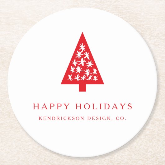 ハッピーホリデー企業のズビジネスカンパニーラウンドパ ラウンドペーパーコースター (正面)