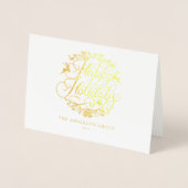 ハッピーホリデー企業のズビジネスロゴ金ゴールド 箔カード (正面)