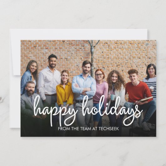 ハッピーホリデー企業のフォトビジネスクリスマス シーズンカード (正面)