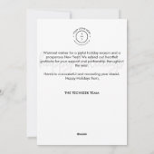 ハッピーホリデー企業のフォトビジネスクリスマス シーズンカード (裏面)