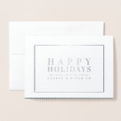 ハッピーホリデー企業の実在ホイルクリスマスカード 箔カード (封筒付き正面)