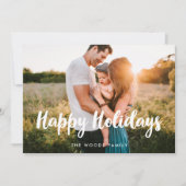 ハッピーホリデー写真モダンクリスマス シーズンカード (正面)