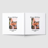 ハッピーホリデー写真モダンラブシンプルファミリーmo ゲストブック (全面)