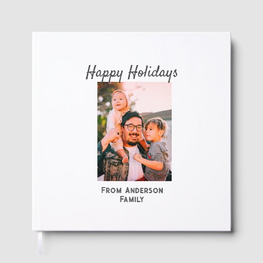 ハッピーホリデー写真モダンラブシンプルファミリーmo ゲストブック (正面)