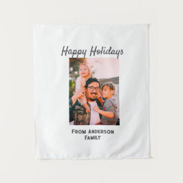 ハッピーホリデー写真モダンラブシンプルファミリーmo タペストリー