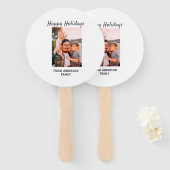 ハッピーホリデー写真モダンラブシンプルファミリーmo ハンドファン (正面&裏面)