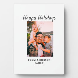 ハッピーホリデー写真モダンラブシンプルファミリーmo フォトプラーク
