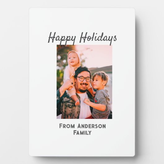 ハッピーホリデー写真モダンラブシンプルファミリーmo フォトプラーク (正面)