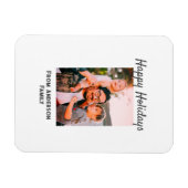 ハッピーホリデー写真モダンラブシンプルファミリーmo マグネット (横)